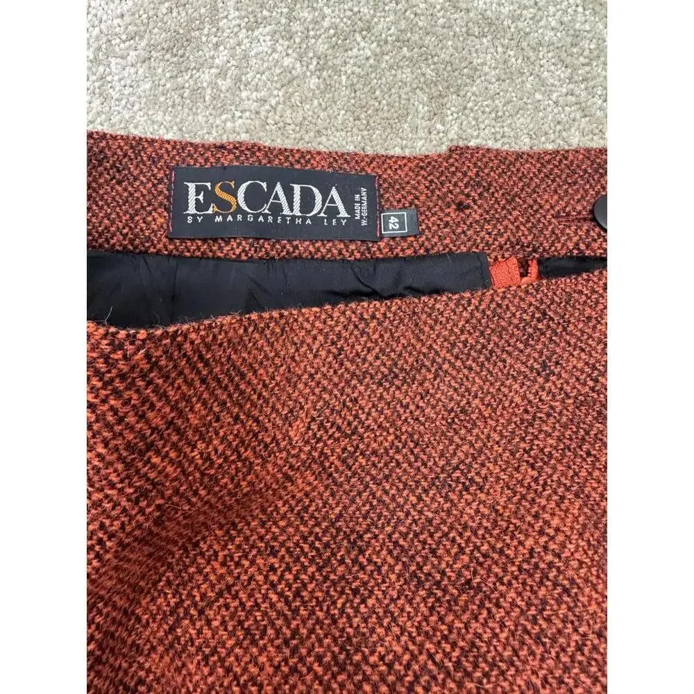 Vtg Sz 38/42 Escada Margaretha Ley Wool Alpaca Pencil Skirt Suit Double Breasted - Picture 9 of 10